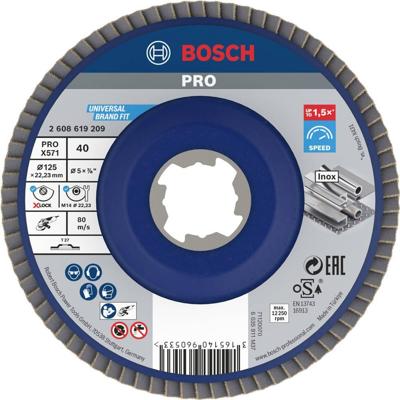 Bosch Accessories 2608619209 Lamellenschuurschijf Diameter 125 mm Boordiameter 22.23 mm 1 stuk(s)