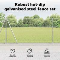 VidaXL Afrasteringspaal zilver 10 x 1,2 m (36 mm gaas) staal - thumbnail