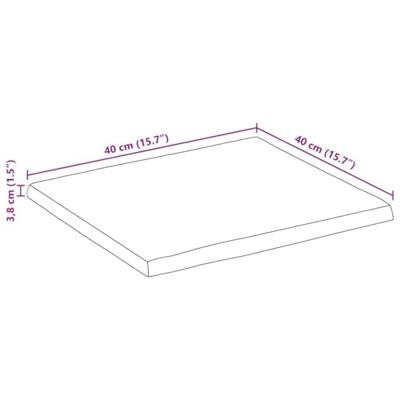 Tafelblad vierkant natuurlijke rand 40x40x3,8 cm acaciahout