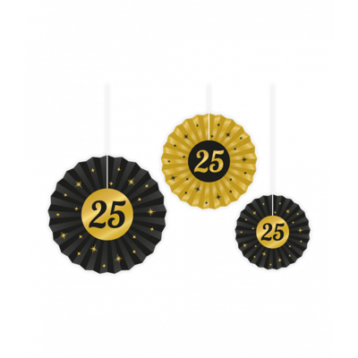 Classy Honeycomb Waaier Set 25 Jaar (3st)