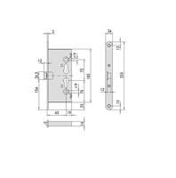 Insteekslot Cisa 43000.65.0 Branddeur Klink Staal - thumbnail