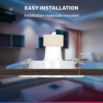 Chandler - Smart inbouwspot - IP20 voor binnen - 5,5 Watt 345 Lumen - Kantelbaar - Wifi + Bluetooth - RGBWW - GU10 - Google Home, Amazon Alexa en Siri - RVS Chandler - Smart inbouwspot - IP20 voor binnen - 5,5 Watt 345 Lumen - Kantelbaar - Wifi + Bluetooth - RGBWW - GU10 - Google Home, Amazon Alexa en Siri - RVS