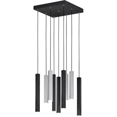 LED Hanglamp - Cinque Civeto - 9 Lichtpunten van 3.5 Watt - Dimbaar - Aanpasbare Lichtkleur - Mat Zwart - Metaal