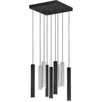 LED Hanglamp - Cinque Civeto - 9 Lichtpunten van 3.5 Watt - Dimbaar - Aanpasbare Lichtkleur - Mat Zwart - Metaal - thumbnail