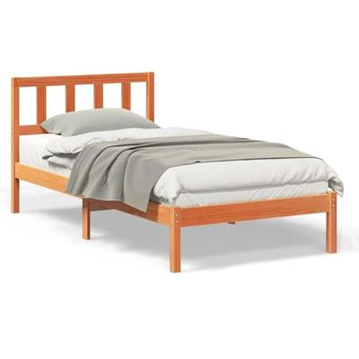 Bedframe met hoofdeinde Wasbruin 90 x 190 cm Massief grenenhout