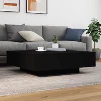 Salontafel 100x100x31 cm bewerkt hout zwart - thumbnail