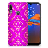 Siliconen Hoesje Motorola Moto E6 Plus Barok Roze - thumbnail