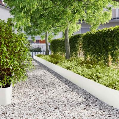 VidaXL Gazonranden 10 st 25x103 cm koudgewalst staal wit