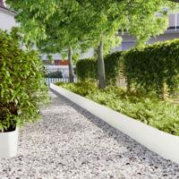 VidaXL Gazonranden 10 st 25x103 cm koudgewalst staal wit - thumbnail