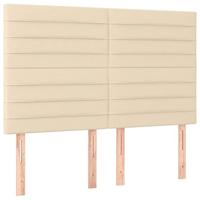 Boxspring met matras stof crèmekleurig 140x190 cm - thumbnail