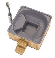 Houtgestookte hottub Intern - vierkant - 5-6 personen - Grijs - thumbnail
