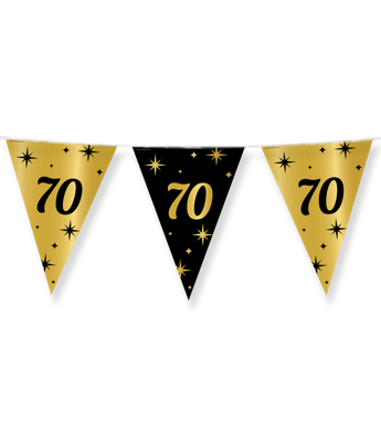 Classy Vlaggenlijn 70 Jaar Zwart/Goud (10m)
