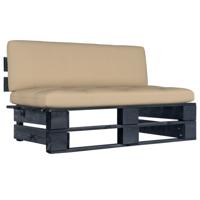 Tuinmiddenbank pallet zwart geïmpregneerd grenenhout - thumbnail