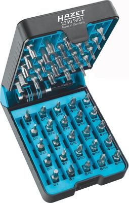 Hazet bitset | 2-6 | ph1-ph3 | pz1-pz3 | t6-t40 | 1/4 inch (6,3 mm) zeskant massief | pozidriv-profiel pz, kruiskop profiel ph, tamper resistant torx®-profiel | 51-delig - 2240n/51