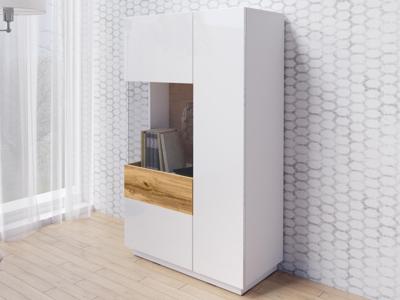 Commode SILAC 2 deuren (links) wit/wotan eik