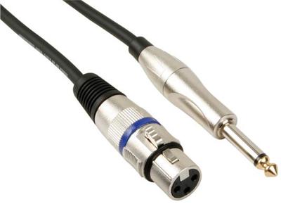 Xlr-kabel xlr vrouwelijk naar jack 6.35 mm mono 6 m Velleman - Velleman