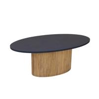 Tower Living Ovale Eettafel 'Palazzo' Teakhout en mineraal stucwerk, 240 x 110cm - thumbnail