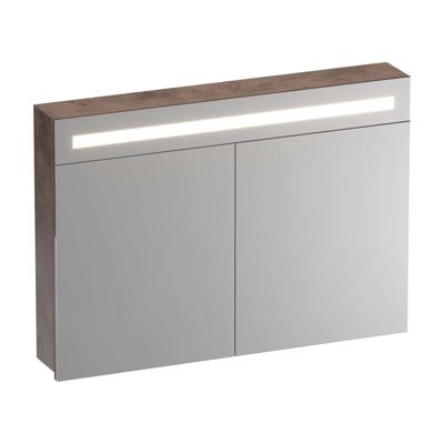 Brauer Promise Spiegelkast - 100 cm - met Directe Verlichting - 2 Enkelzijdige Spiegeldeuren - Erosion