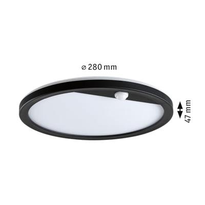 Paulmann 94708 Lamina PIR 2200K rd. schwarz LED-plafondlamp 14 W Zwart