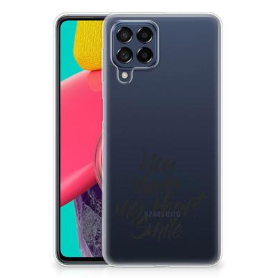 Samsung Galaxy M53 | Siliconen hoesje | met naam Heart Smile Samsung Galaxy M53 | Siliconen hoesje | met naam Heart Smile