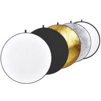 5 in 1 (zilver / doorschijnende / goud / wit / zwart) vouwen reflector bord (110cm) - thumbnail