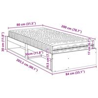 Slaapbank met matras 80x200 cm massief grenenhout wasbruin - thumbnail
