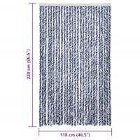 VidaXL Vliegengordijn 118x220 cm chenille blauw en wit - thumbnail