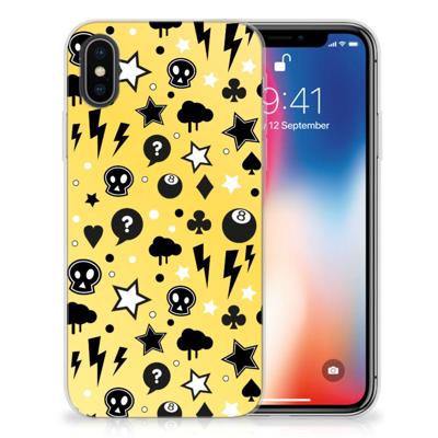 Silicone Back Case Apple iPhone X | Xs Punk Geel Silicone Back Case Apple iPhone X | Xs Punk Geel