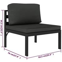 8-delige Loungeset met kussens aluminium antracietkleurig - thumbnail
