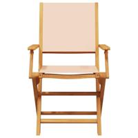 3-delige Bistroset stof en massief hout beige - thumbnail