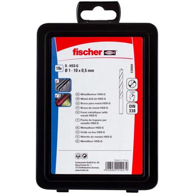 Fischer 536602 HSS Metaal-spiraalboorset 6-delig 2 mm, 3 mm, 4 mm, 5 mm, 6 mm, 7 mm, 8 mm DIN 338 1 set(s)