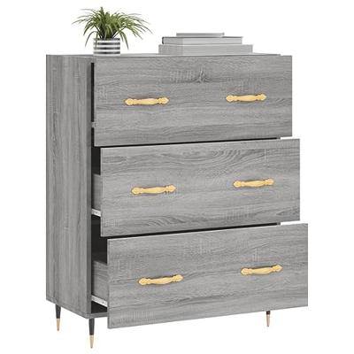 Dressoir 69,5x34x90 cm bewerkt hout grijs sonoma eikenkleurig