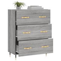 Dressoir 69,5x34x90 cm bewerkt hout grijs sonoma eikenkleurig - thumbnail