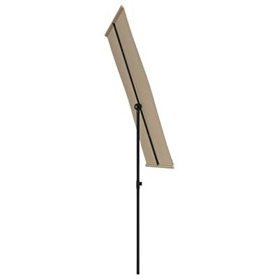 VidaXL Parasol met aluminium paal 180x110 cm taupe