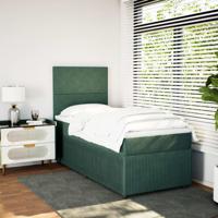Boxspring met matras fluweel donkergroen 140x190 cm - thumbnail