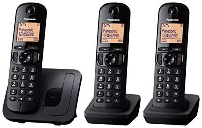Panasonic KX-TGC210 Draadloze vaste telefoon, LCD, beller-ID, 50 nummers, navigatieknop, ECO-modus, ruisonderdrukking, zwart