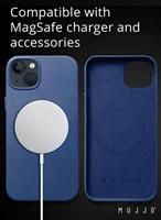 Mujjo Leather Case met MagSafe iPhone 14 / 15 Plus blauw - thumbnail