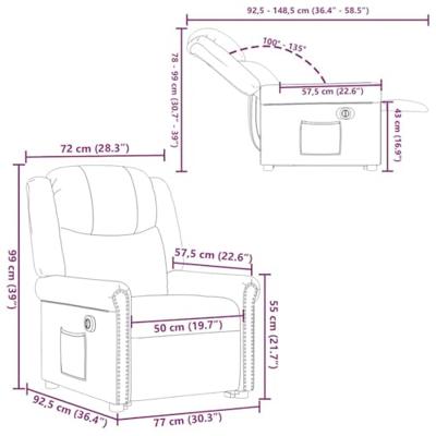 Sta-op-stoel elektrisch verstelbaar kunstleer glanzend zwart