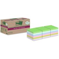 Post-it Super Sticky Notes Recycled, 70 vel, ft 76 x 76 mm, assorti, 14 + 4 GRATIS - thumbnail