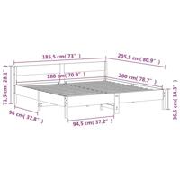 Bedframe zonder matras massief grenenhout wit 180x200 cm - thumbnail