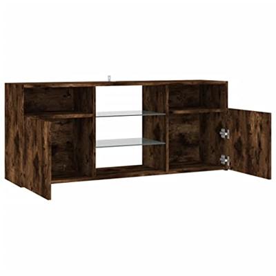 Tv-meubel met LED-verlichting 120x30x50 cm gerookt eikenkleurig