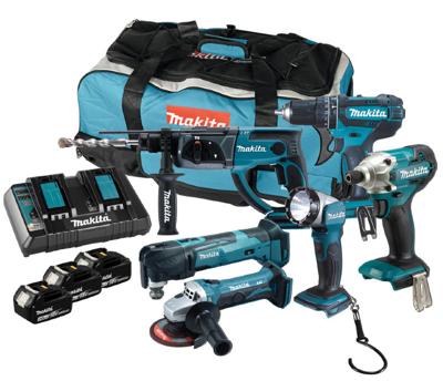 Makita DLX6100PX1 Comboset 18v - DHP452 - DHR202 - DTM51 - DTD156 - DGA452 | 3x 3.0Ah accu Makita DLX6100PX1 Comboset 18v - DHP452 - DHR202 - DTM51 - DTD156 - DGA452 | 3x 3.0Ah accu