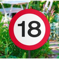 Tuinbord Verkeersbord 18 jaar - thumbnail