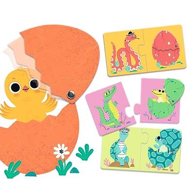 Puzzel Duo Articulo - Grappige eieren - DJECO sinaasappel