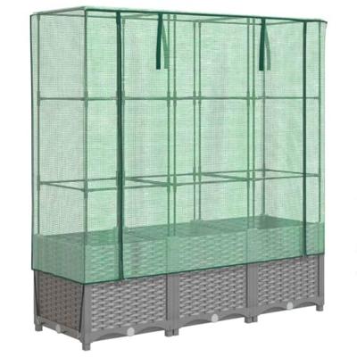 VidaXL Plantenbak verhoogd met kashoes 120x40x138 cm rattanlook VidaXL Plantenbak verhoogd met kashoes 120x40x138 cm rattanlook