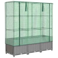 VidaXL Plantenbak verhoogd met kashoes 120x40x138 cm rattanlook - thumbnail