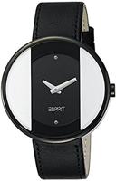 Esprit horlogeband ES103772002 Leder Zwart 18mm + zwart stiksel - thumbnail