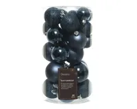30 onbreekbare kerstballen mixkoker nacht blauw - thumbnail