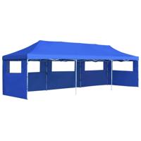 Vouwtent pop-up met 5 zijwanden 3x9 m blauw - thumbnail