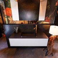 Badkamermeubelset Mondiaz Erin 120 cm met 1 Lade met RIDGE Wastafel Midden Urban met 1 kraangat Greeploos Mat Cale - thumbnail